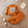 thumbnail image 3 of Quealent Toddler Boys Clothes Baby Boy Outfit Sets Baby Boy Winter Clothes Baby Boy Clothes Fall Winter Outfit Letter Graphic Sweatshirt Pullover Tops + Pants Joggers Set Yellow,4-5 Years, 3 of 5