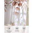 thumbnail image 6 of Sheer Curtains 96 Inches Long, Eucalyptus Leaves Semi Sheer Curtains Light Filtering Window Treatment, Grey Pink Summer Botanical Watercolor Weeping Privacy Voile Drapes for Living Room 52x96 Inch, 6 of 7