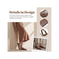 thumbnail image 3 of BLISSFUL STEP Women's Mesh Round Toe Slip on Slides Flats Sandals Brown 10, 3 of 6