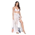 thumbnail image 2 of FORMRS Womens Long Sarong Beach Wrap Semi-Sheer Bikini Skirt Bathing Swimsuit Cover Up, Bunnies and Carrots, 2 of 7