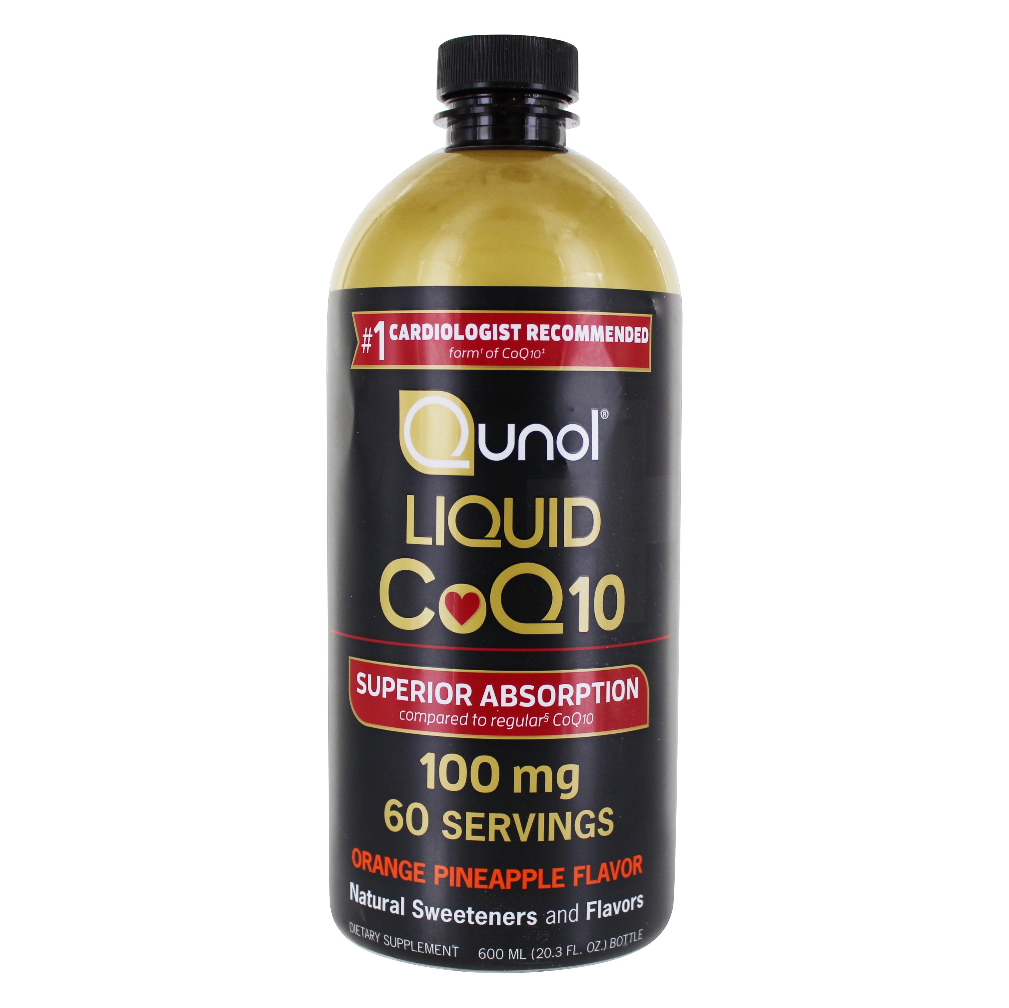Qunol Liquid CoQ10 Orange Pineapple Flavor 100 mg. 20.3 fl. oz