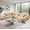 Beige, variant on Toject 133" Cloud Sectional Couch, Modern Modular Sleeper Couch with Deep Seat L-Shaped Chaise Lounge, No Assembly Required, Plush Corduroy Sofa Couch for Living Room, Beige