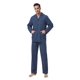 thumbnail image 5 of Apparonia Conjunto de Pijamas para Hombre de Algodón con Cuello con Muesca Pijamas para Hombre de Manga Larga Ropa de Dormir para Hombre con Bolsillos y Frente Fly Rayas Azules Delgadas XXL, 5 of 7