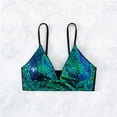 thumbnail image 2 of Summer Stylish 2024 SMihono Women's Trendy V Neck Sequin Crop Top Party Clubwear Sparkly Glitter Bra Rave Festival Tank Green L, 2 of 6