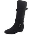 thumbnail image 2 of Fnooota Women's Knee High Boots, Non Slip Casual Round Toe PU Fall Winter Shoes Black Size 6.5, 2 of 5