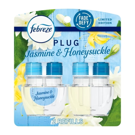 Febreze Plug In Air Freshener Scented Oil Refill, Jasmine, 2ct