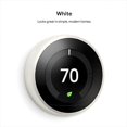 thumbnail image 2 of Google Nest Learning Thermostat - 3rd Generation- Works with Alexa -White- Renewed, 2 of 4