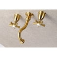 thumbnail image 2 of Kingston Brass KS3127NX Hamilton Double-Handle 3-Hole Wall Mount Bathroom Faucet in Brushed Brass, 2 of 8