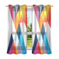 thumbnail image 6 of Yayeee Window Curtains Light Filtering 63"x42" Grommet Panel Pair Home Living Room Decor, Colorful Triangles, 6 of 7