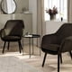 thumbnail image 5 of Silla decorativa sofisticada, asiento cómodo tapizado en negro, patas de madera maciza para uso en interiores y exteriores, fácil instalación, adecuada para bebidas, refrigerios y teléfono, 5 of 6