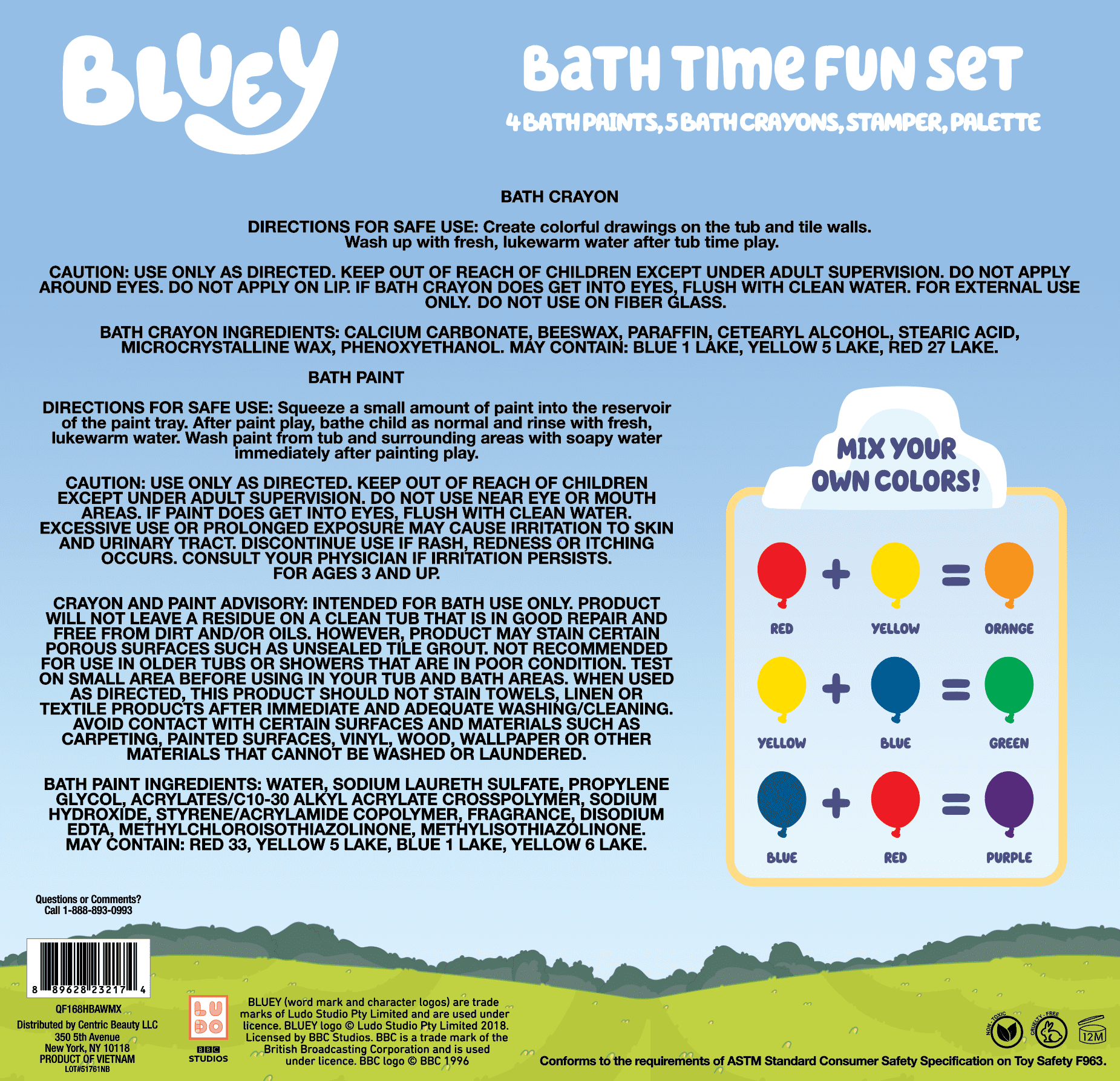 Bluey Bath Time Fun Set, 12 Pieces