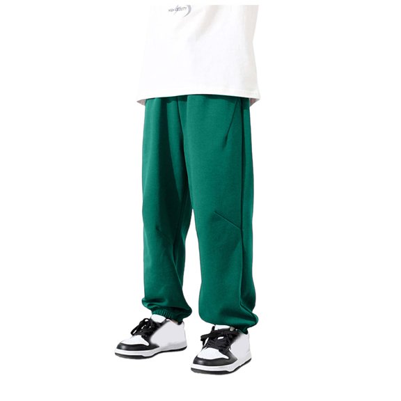 NOEGOEU Boys Sweatpants Cotton Athletic Joggers Pants Kids Sweats with Pockets Workout Clothes (Green,4-5 Years)