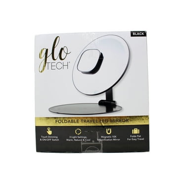 Glo Tech Foldable Travel LED Mirror (Black)
