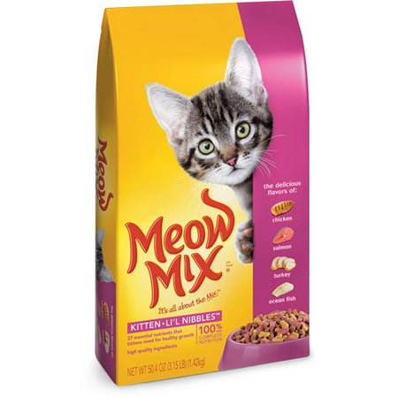Meow Mix Kitten Li'l Nibbles Dry Cat Food, 3.15-Pound ...