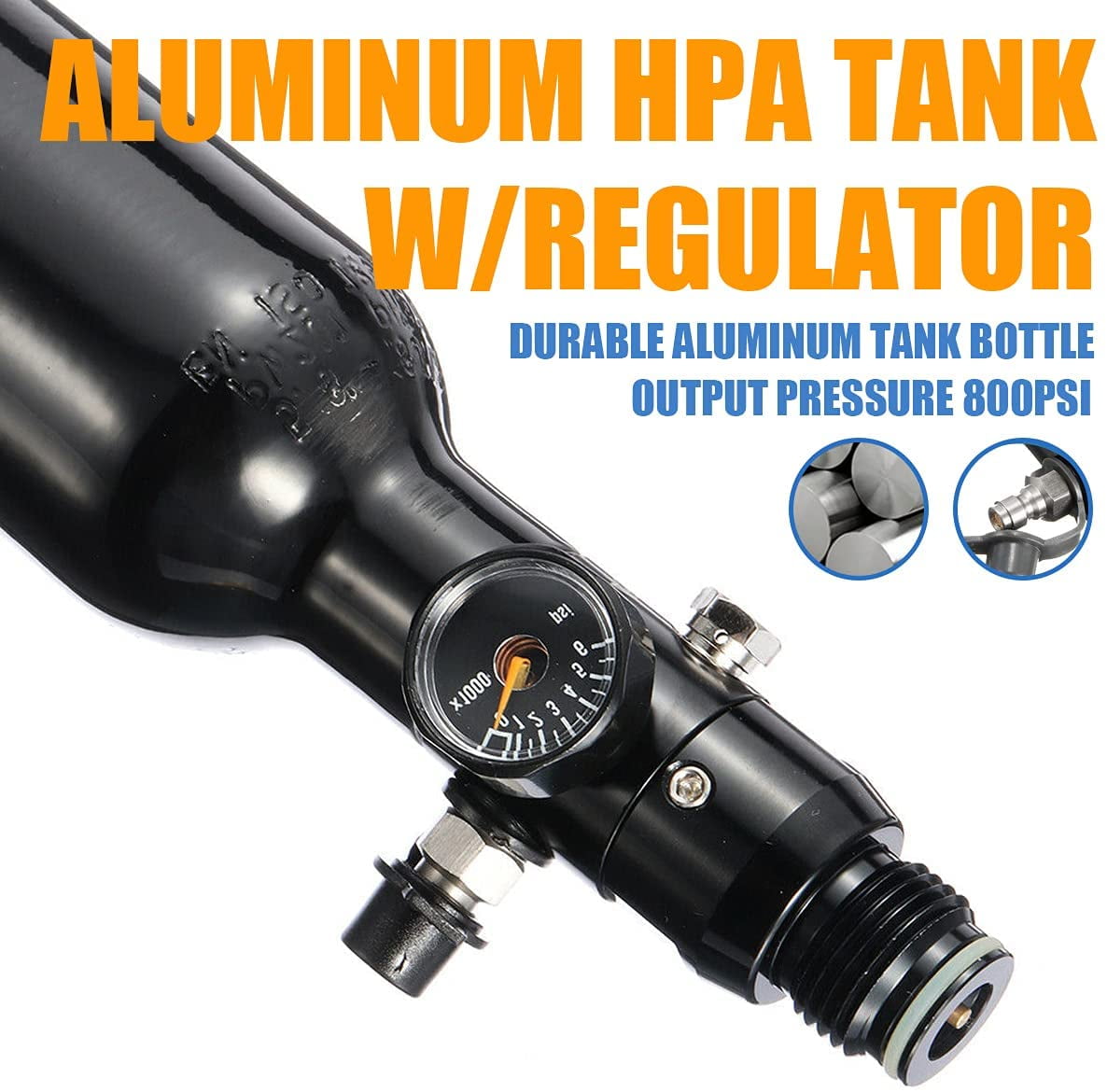 Paintball 0.45L Mini Aluminum Tank Air Bottle+2200PSI Regulator For Industrial 