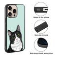 thumbnail image 2 of WIRESTER Shockproof Soft Rubber Cover Case for Apple iPhone 16 Pro Max 6.9" 2024, Black White Tuxedo Cat On Aero Blue Background, 2 of 5