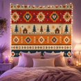 thumbnail image 2 of Star and Pine Tree Landscape on Striped Folk Art, Cozy Rustic for Folk Art Collectors, Neutral Wall Art, Housewarming Gift, Tapestry Wall Hanging for Bedroom and Living Room, 2 of 7
