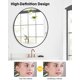 thumbnail image 4 of 20 - pulgada negra round metal - framed hd eco - friendly wall mirror para entrada, bathroom vanity, sala de estar, y hallway, easy to install, 4 of 7