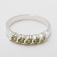thumbnail image 4 of LBG British Made 10k White Gold Natural Peridot Womens Eternity Ring - 33 size options - Sizes 4 to 12 Available, 4 of 6