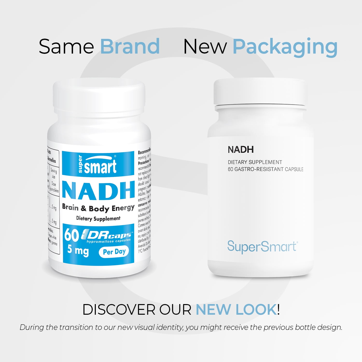 SuperSmart NADH – 5mg Per Day (Reduced Nicotinamide Adenine Dinucleotide) - NADH Supplement | Non-GMO & Gluten-Free - 60 Delayed Release Capsules