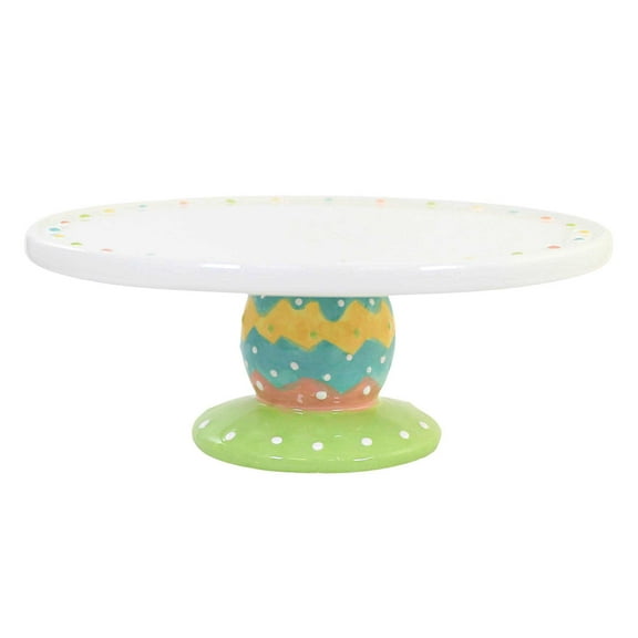 Transpac A5081Easter Dottie Cake Stand, 8.25-inch Width, Dolomite