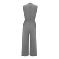 thumbnail image 5 of Riforla Women's Summer Solid High Waist Short Sleeve Wide Leg Jumpsuit Casual Loose Fit Pantsuit Casual Jumpsuits for Women Grey L, 5 of 5