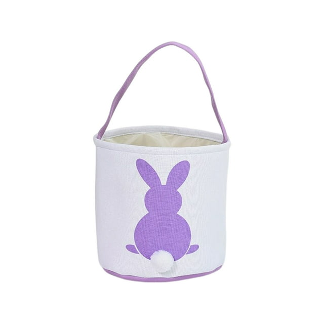 Ounissouiy Bolsa de conejito, gran capacidad, resistente al desgaste, conveniencia, regalo, cubos de vacaciones, suministros para niños, bolsas Almacenamiento y organización del hogar cola morada