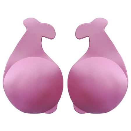 

BIZIZA Women s Pasties Push Up Sticky Bra Adhesive 1 Pairs Invisible Reusable Silicone Nipple Covers Pink One Size