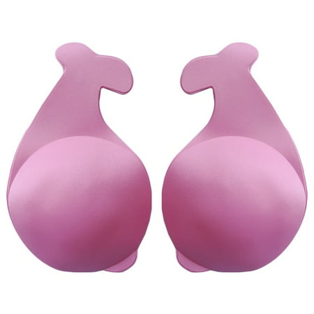 

BIZIZA Women s Pasties Push Up Sticky Bra Adhesive 1 Pairs Invisible Reusable Silicone Nipple Covers Pink One Size