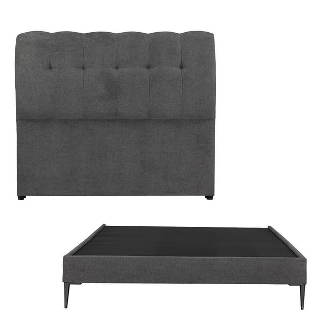 Box Base Cama Slim Individual+Cabecera Nube Gris