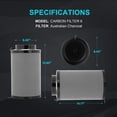 thumbnail image 2 of iPower 6-inch Air Carbon Filter Odor Control with Prefilter for Inline Duct Fans, Black, 2 of 8