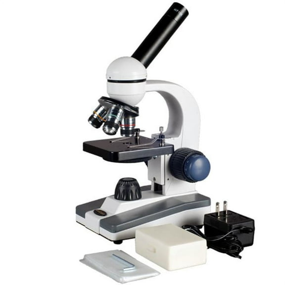 AmScope  40x-1000x Metal Frame Compound Microscope with 25 Prepared Slides