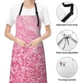 thumbnail image 4 of Kdxio Pink Glitter Apron with Pockets Adjustable Kitchen Aprons for Men Women Waterproof Aprons for Cooking,Drawing,Crafting, Baking Household Cleaning, 4 of 5