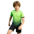 thumbnail image 4 of LIIPEE Summer Outfits For Boys Athleisure Stripes Print Short Sleeve Tees Solid Color Shorts 2 Piece Set Kids Quick Drying Breathable Fashion Sports Outfit Sets,7-8 Years, 4 of 6