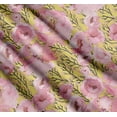 thumbnail image 3 of Soimoi Yellow Cotton Voile Fabric Branch & Peach Flower Watercolor Print Fabric by Yard 56 Inch Wide, 3 of 7