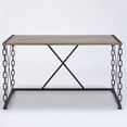 thumbnail image 4 of Rustic Oak and Antique Black Rectangular Desk, 4 of 5