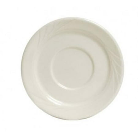 

Tuxton China YEE-054 Monterey 5.5 in. Embossed Pattern China Saucer - American White - 3 Dozen