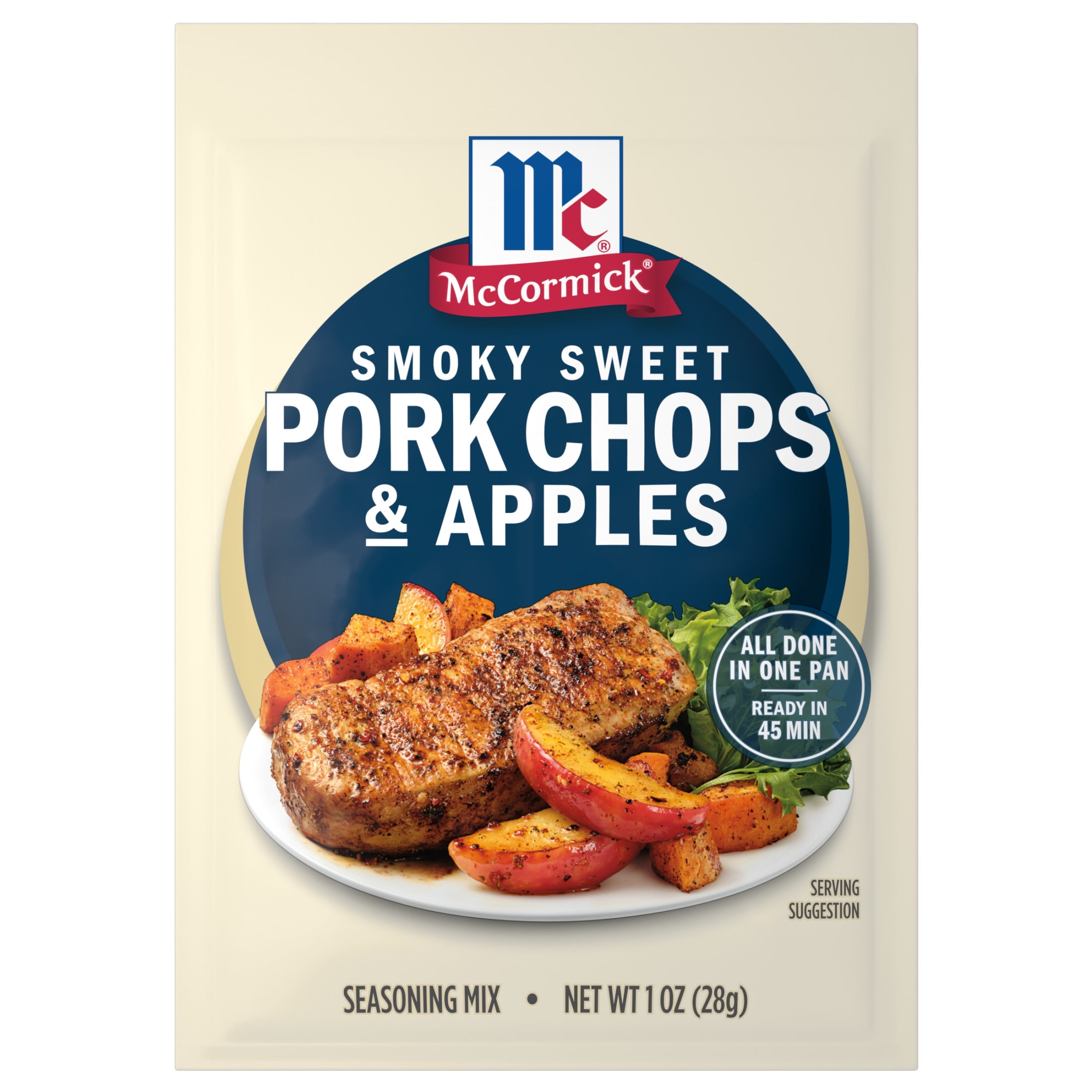 (12 pack) McCormick Smoky Sweet Pork Chops & Apples Seasoning Mix, 1.0 oz Packet