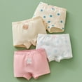 thumbnail image 2 of Likimi Toddler Girls Briefs Comfortable Cartoon Print Soft Casual Elastic Waistband Underwear Shorts 4Pcs Light Pink Size 4-5 Years, 2 of 3