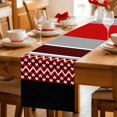 thumbnail image 5 of Red Black Grey Stripes Table Runner 70 Inches, Abstract Lines Geometric Modern Bed Runner Dresser Scarves Tabletop for Indoor Outdoor Parties/Ceremony/Banquet, 13" x 70", 5 of 9