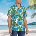 thumbnail image 2 of KLL Men's Hawaiian Shirt Short Sleeve Button Down Beach Shirts-Hawaii Palms, 2 of 5