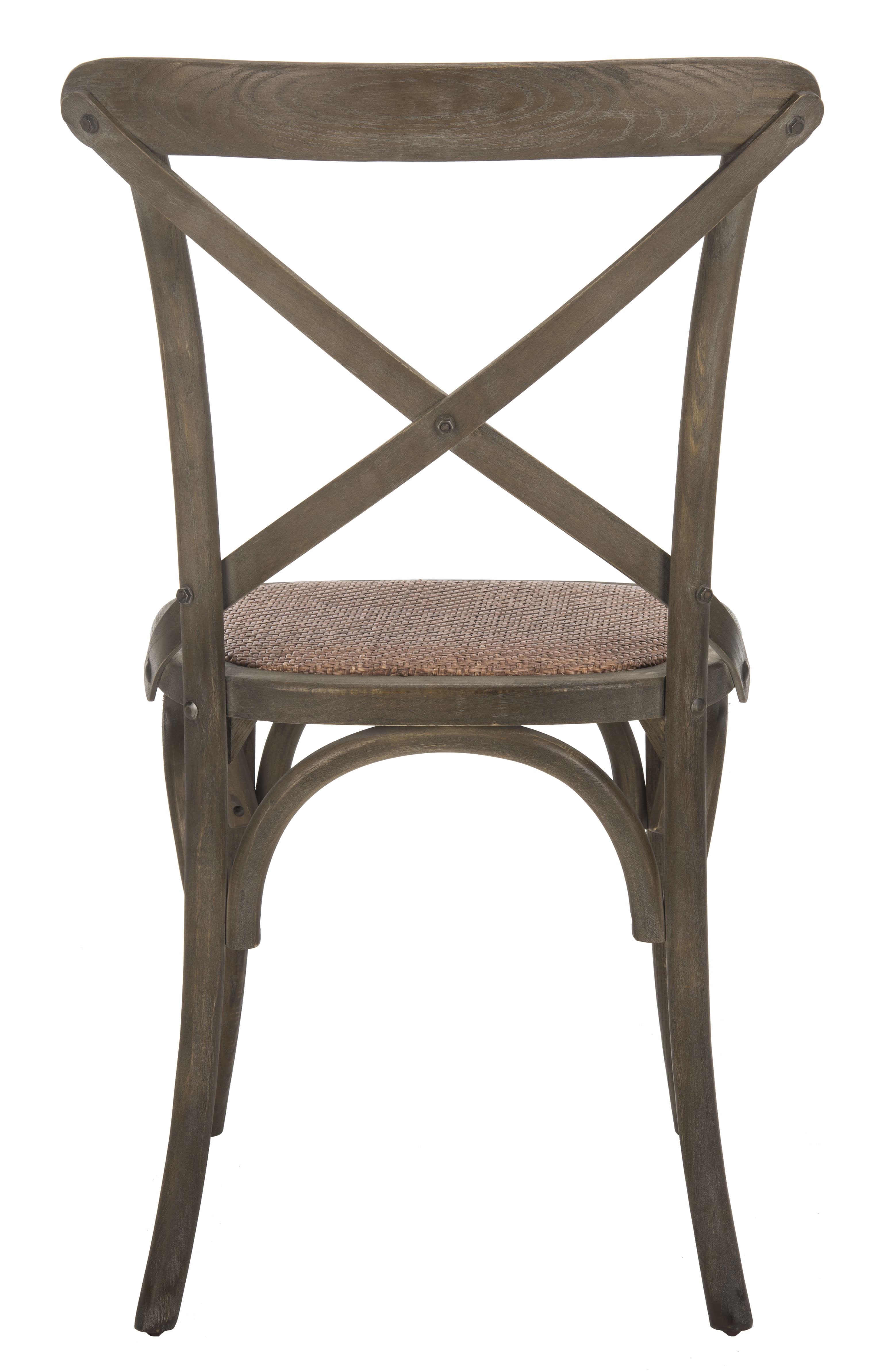 SAFAVIEH Franklin X-Back Bistro Rustic Chairs, Distressed Colonial Walnut, Set of 2
