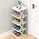 thumbnail image 1 of Gabinete delgado para 5 zapatos, zapatero vertical de 5 niveles, organizador de zapatos, zapatero resistente, verde, 1 of 5