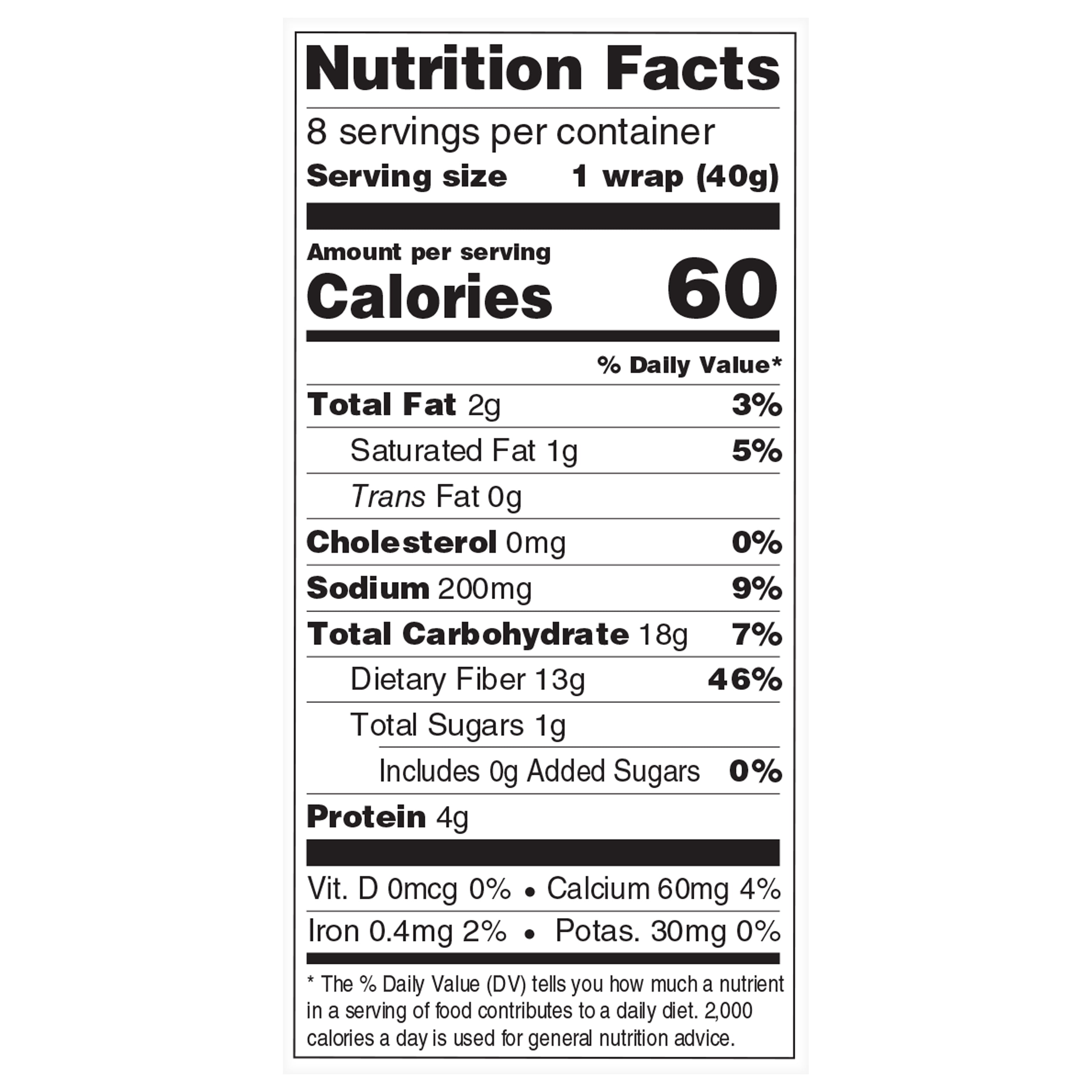Tumaro's Honey Wheat Carb Wise Wraps, 6 Pack, 48 Count