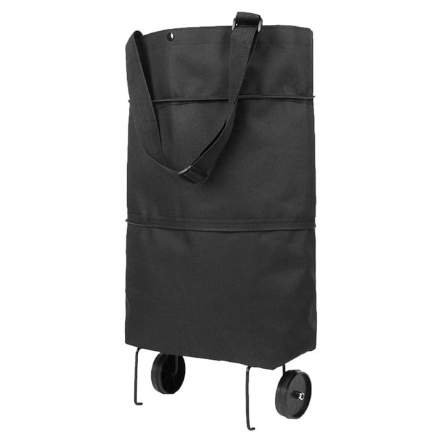 mmirethe Foldable Shopping Bags Versatile And Durable Oxford Fabric And Metal Construction Large Capacity black 2Set