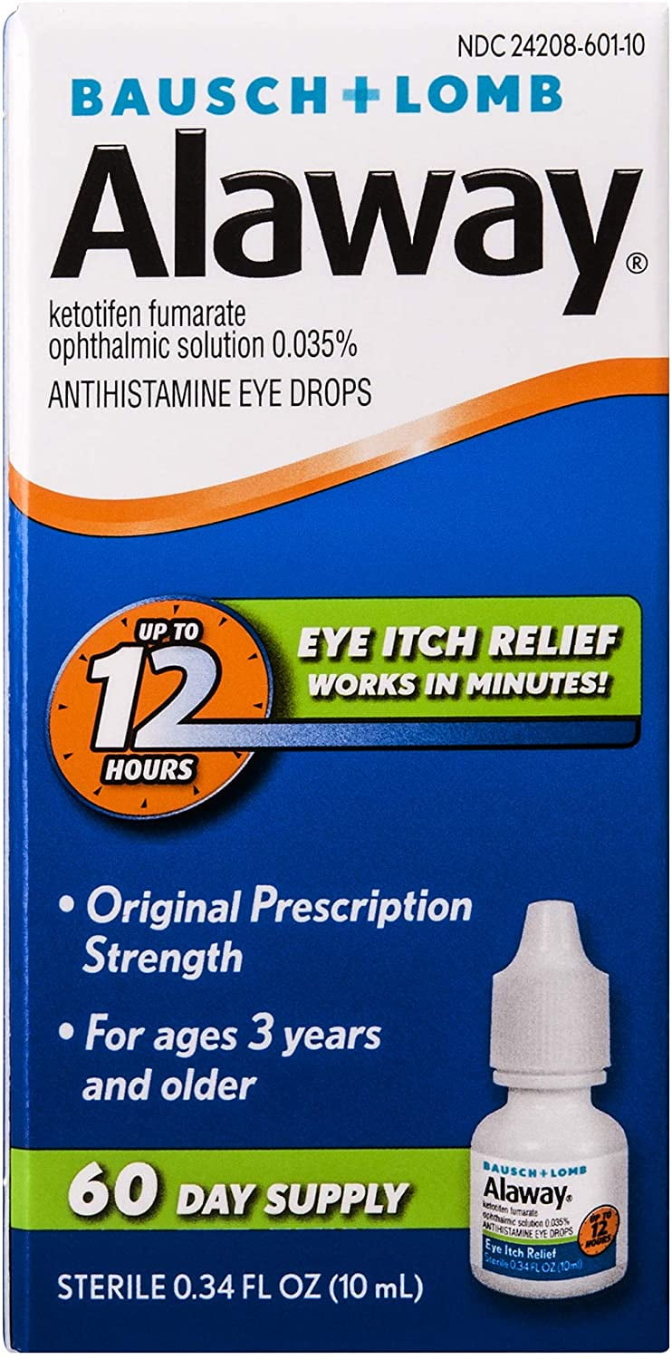 Bausch + Lomb Alaway Ketotifen Fumarate Antihistamine Eye Drops, 0.34 Fluid Ounce