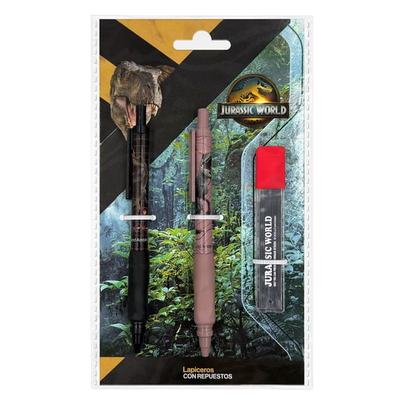 Lapiceros con Repuesto Prichos Jurassic World Multicolor de Plástico y Grafito 2 Piezas por Empaque