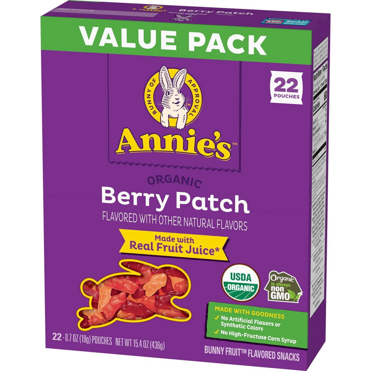 Annie's Organic Berry Patch Fruit Flavored Snacks - 15.4oz/22ct - Pack of 2