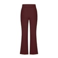 thumbnail image 5 of Aboser Yoga Pants for Women Tall Full Length Leggings Gym Fitness Workout Pants Solid Color Flared Leggings High Waist Joggers Pants Stretch Wide Leg Tights, 5 of 7