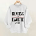 thumbnail image 6 of Reading Is My Favorite Sport Sweatshirt Book Lover Gift Funny Long Sleeve Pullover Sweatshirts, XXL White, 6 of 6